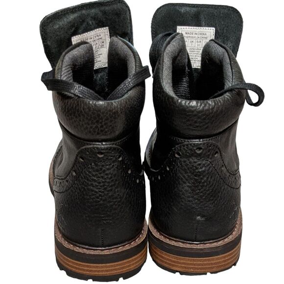 Penguin black leather lace up chukka round toe ankle boots logo  men\'s size 8 main image 6